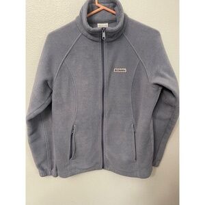 Columbia Women’s Benton Springs Blue Grey Full Zip Fleece Jacket Size Large